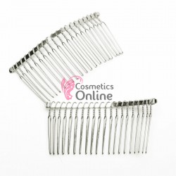 Pieptene din metal BT010AA Argintiu pentru decor par sau Voal de Mireasa - 10 pini